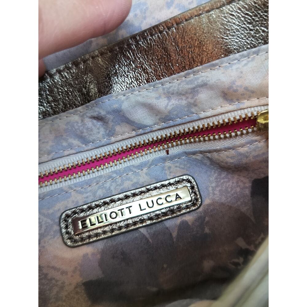 5446) Elliot Luca Rojo Flap Crossbody Shoulder Bag Metallic Bronze Mesh Accent - Picture 9 of 9